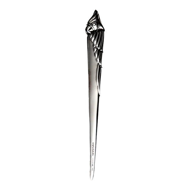 1970s Bvlgari Bulgari Roma Sterling Silver Parrot Head Bird Letter Opener For Sale