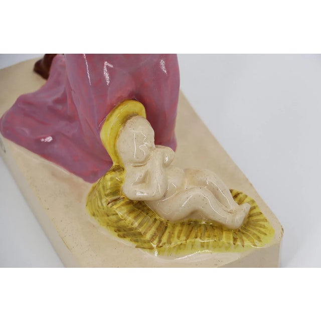 Henriot Quimper Nativity Scene, Virgin Mary With Baby Jesus, Faience