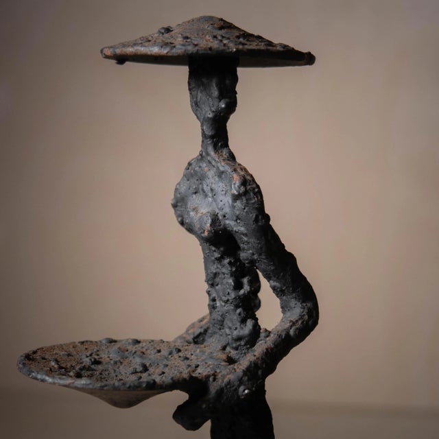 Metal Mid 20th Century Vintage Cast Iron Brutalist Sculpture For Sale - Image 7 of 12