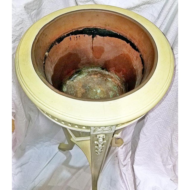 Late 20th Century Late 20th Century French Caned and Painted Planter Plant Stand For Sale - Image 5 of 9