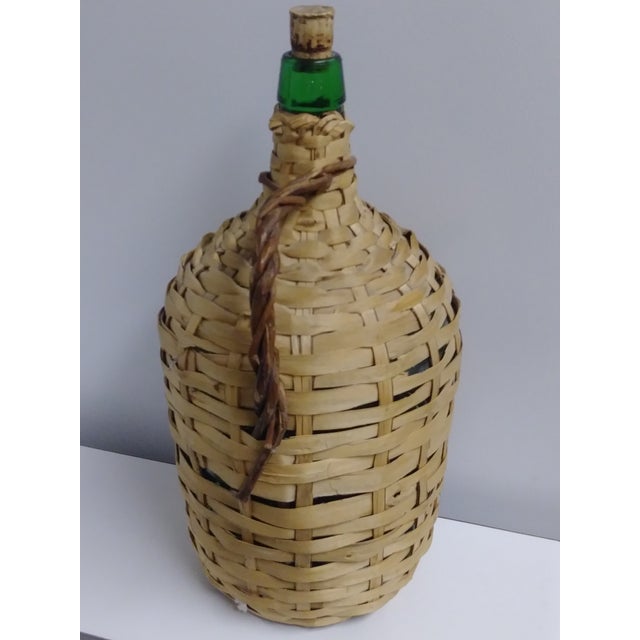 Wood 1970s Wicker Wine Bottles - a Pair For Sale - Image 7 of 13