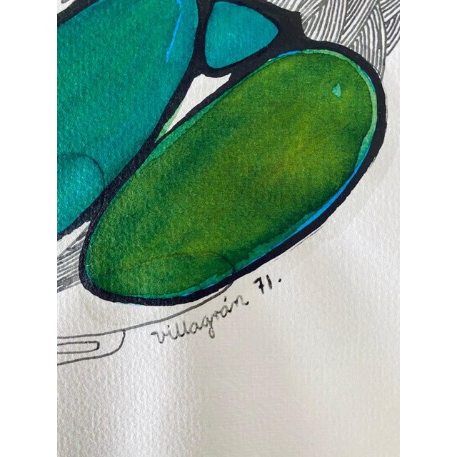 1970s Armando Villagran, Surrealist Latin American Mixed Media - Woman In Green Pants With Ship, 1971 For Sale - Image 5 of 8