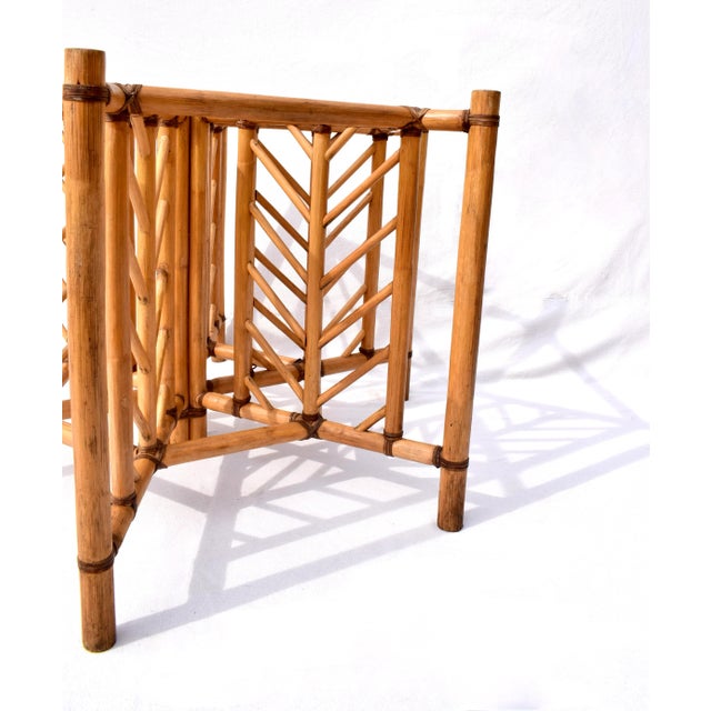 1960's McGuire Hexagon Rattan Coastal Dining Table Base For Sale In Philadelphia - Image 6 of 11