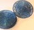 Textile Overdyed Blue Straw Paper Plate Holders- Set of Six For Sale - Image 7 of 8