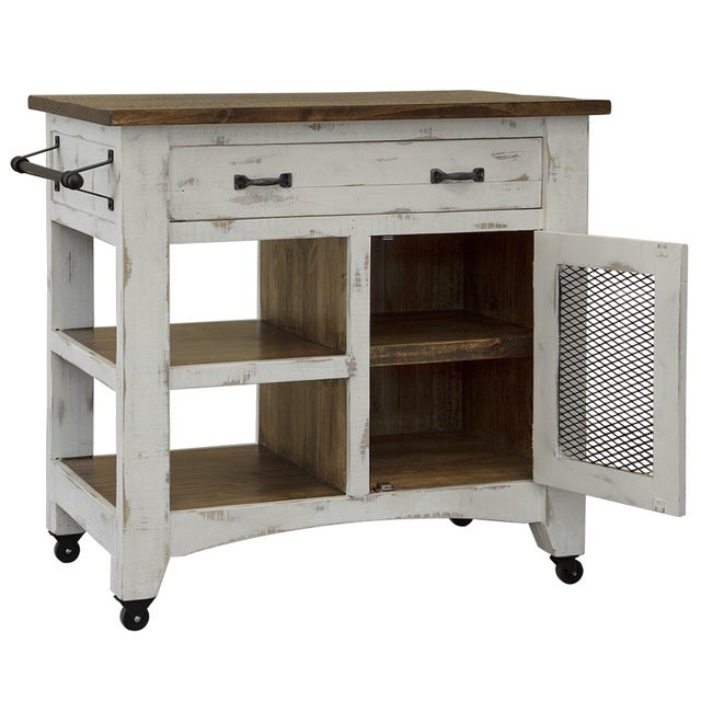 2020s Greenview Kitchen Island - Distressed White - 39" For Sale - Image 5 of 7