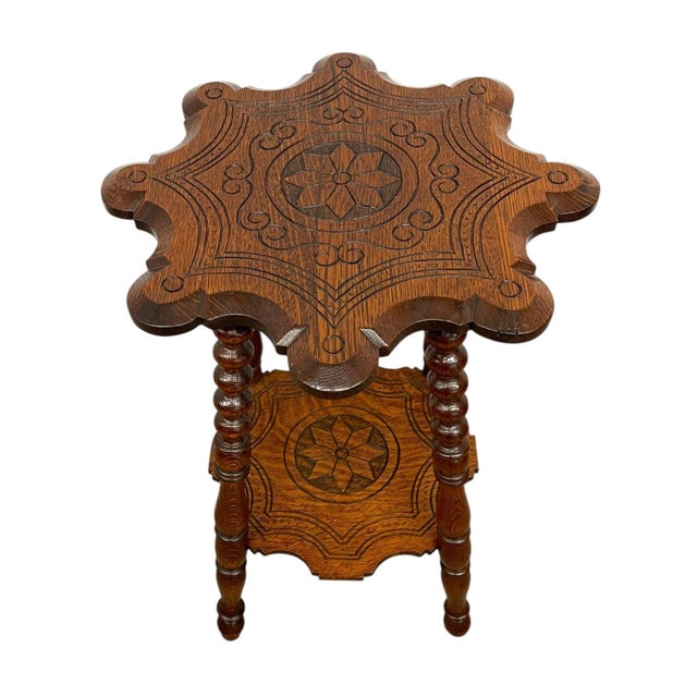 1950s 1950s Oak Western Star Side Table For Sale - Image 5 of 11