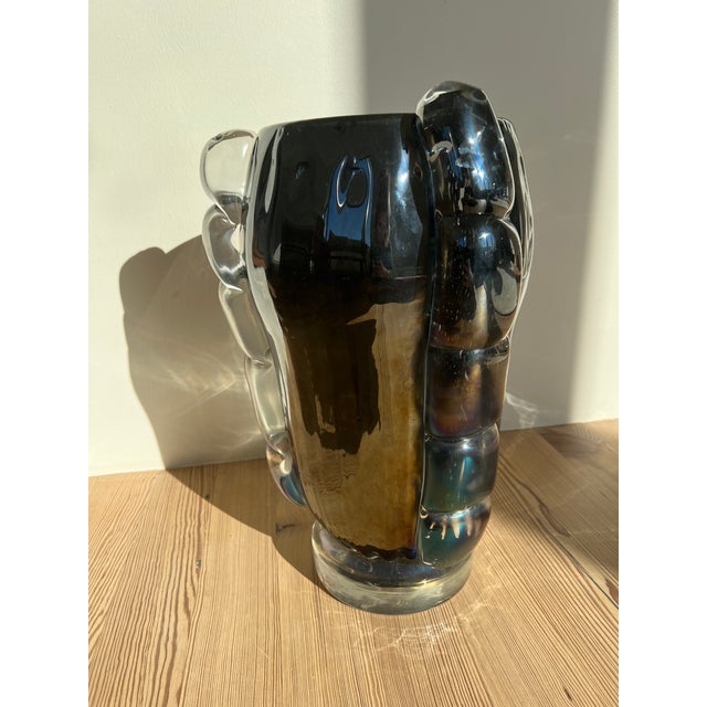 Mid-Century Modern 1950s Costantini Murano Iridescent Mirrored Murano Glass Italian Vase, Signed For Sale - Image 3 of 10