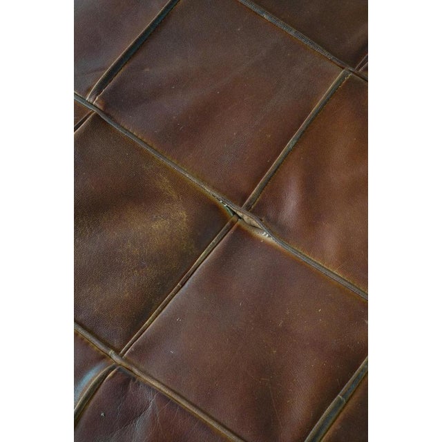 Mid-Century Modern Moroccan Patchwork Leather Ottoman, 1970s For Sale - Image 10 of 18