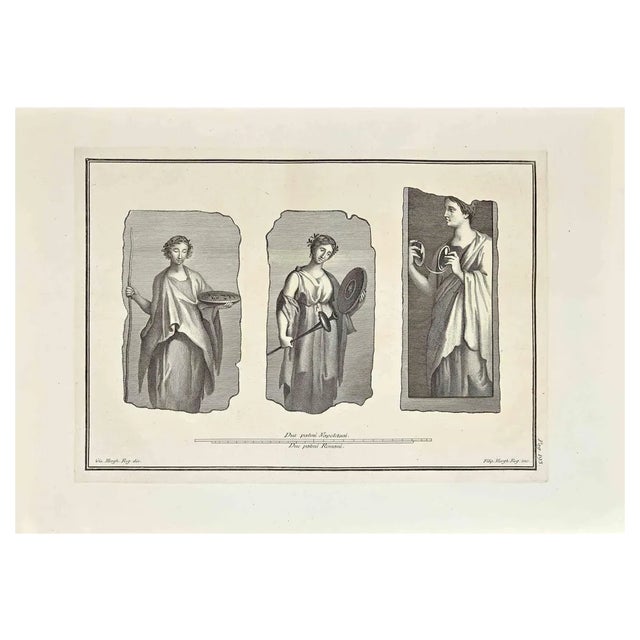 Giovanni Morghen, Ancient Roman Frescos, Etching, 18th Century For Sale