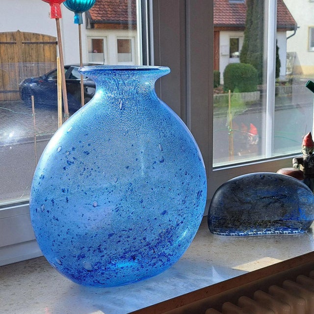 Monumental Ercole Barovier - Barovier & Toso Efeso Blue Vase 1964 For Sale - Image 10 of 12