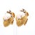 Modern 15mm Mabe Pearl & Diamond 14k Gold Retro Era Lever Back Earrings, Pair For Sale - Image 3 of 7