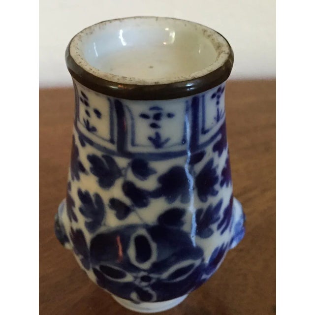 19th Century Small 19th Century Chinese Blue & White Meiping Porcelain Vase with Lion Mask Handles For Sale - Image 5 of 11