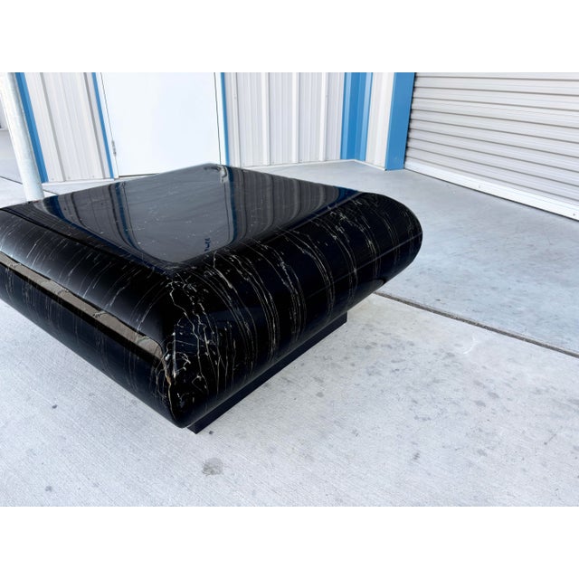 1970s 1970s Vintage Faux Marble Coffee Table Styled After Willy Rizzo For Sale - Image 5 of 11
