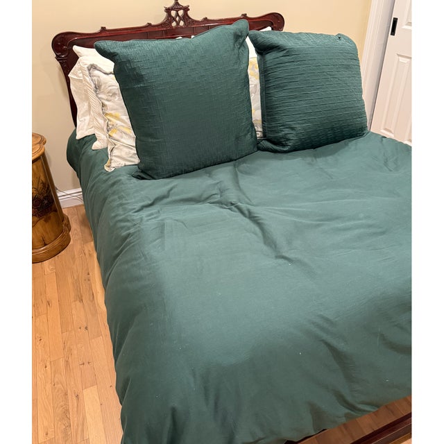 1940s Art Deco / Late Art Deco – Early Mid-Century Traditional (Circa 1930s–1950s) Antique Solid Mahogany Full-Size Bed Frame For Sale - Image 5 of 5