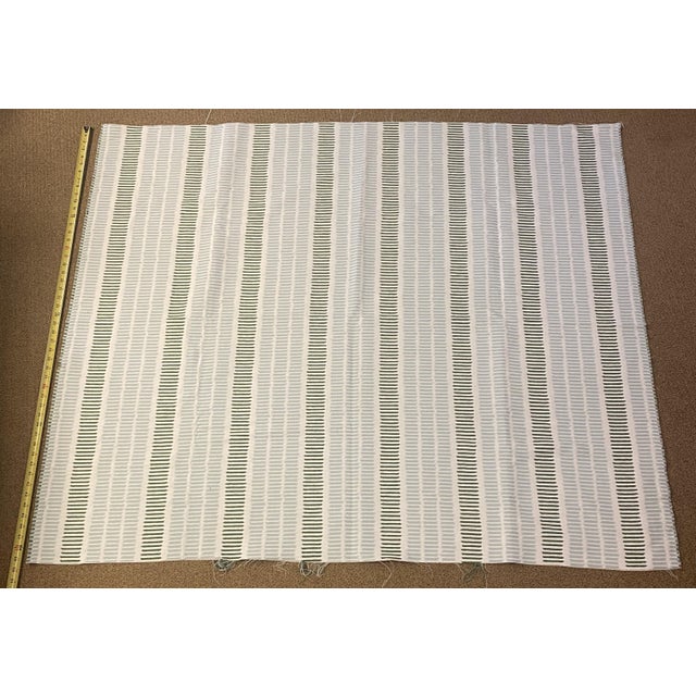 Thibaut's Landmark Collection "Topsail Stripe" indoor outdoor fabric in Seafoam & Kelly Green on a Cream colored ground....