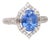 2.8ct Ceylon Sapphire Ring W Earth Mined Diamonds in Solid 14k Gold Oval 9x7mm, Size 6.75 For Sale