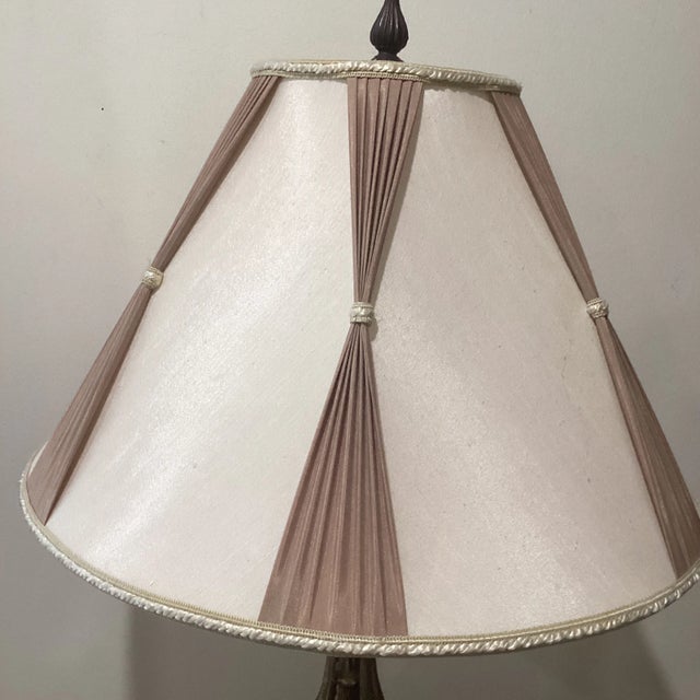 Metal Original Art Deco Bronze & Brass Table Lamp Gold Hand Painted Tone c.1940 For Sale - Image 7 of 12