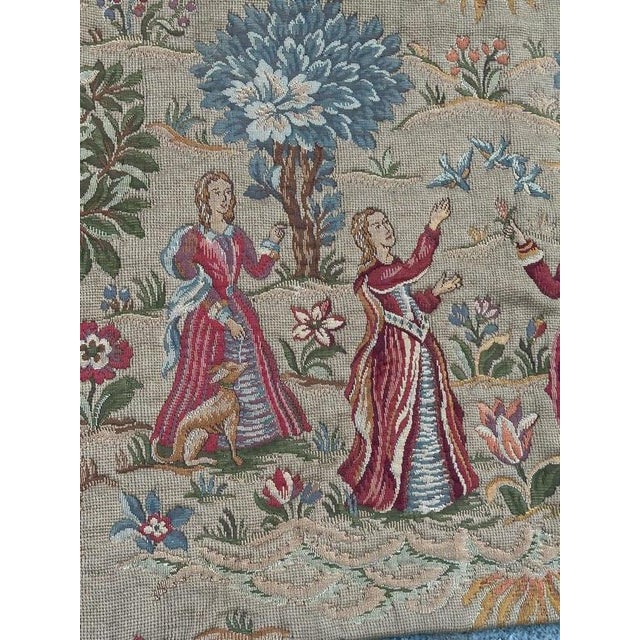 Vintage Medieval French Aubusson Style Jacquard Tapestry, 1950s For Sale - Image 3 of 18