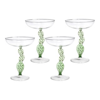 Climbing Cacti Cactus Tequila Cocktail Glasses, Set of 4- Cactus Green For Sale