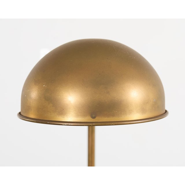 Midcentury Patinated Brass Adjustable Pharmacy Floor Lamp For Sale - Image 11 of 18