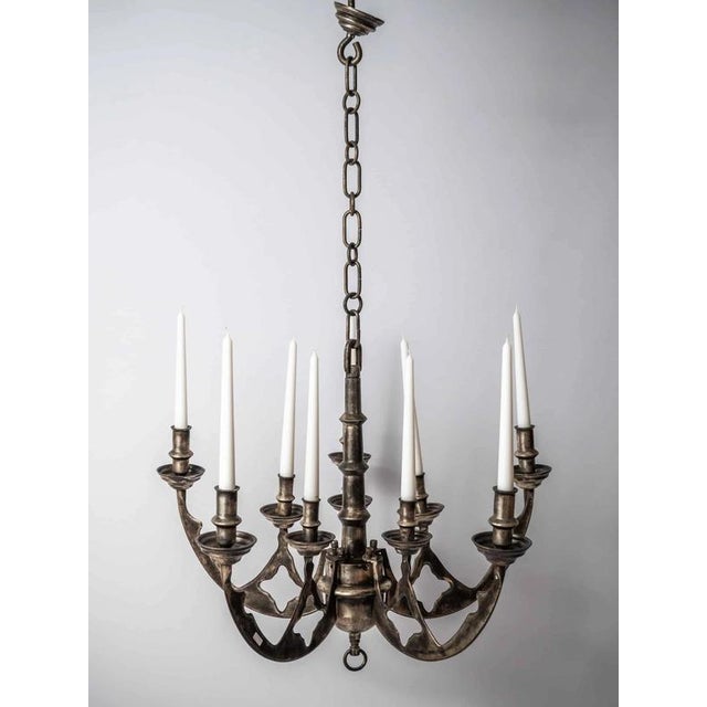 2000 - 2009 Antique 19th Century Neo-Renaissance Candle Chandelier For Sale - Image 5 of 13