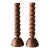 "Albert" Hand Turned Walnut Candle Holders by Lostine, Set of 2 For Sale