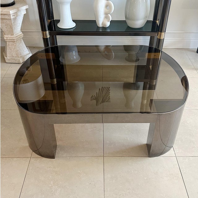 Karl Springer Attributed Karl Springer Gunmetal Bankers Coffee Table, 1980s For Sale - Image 4 of 9