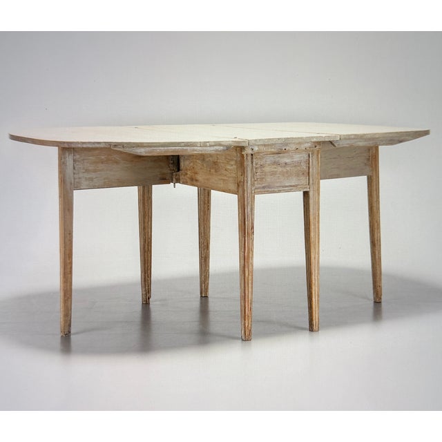 Light Yellow Antique Gustavian Folding Table, 1780 For Sale - Image 8 of 12