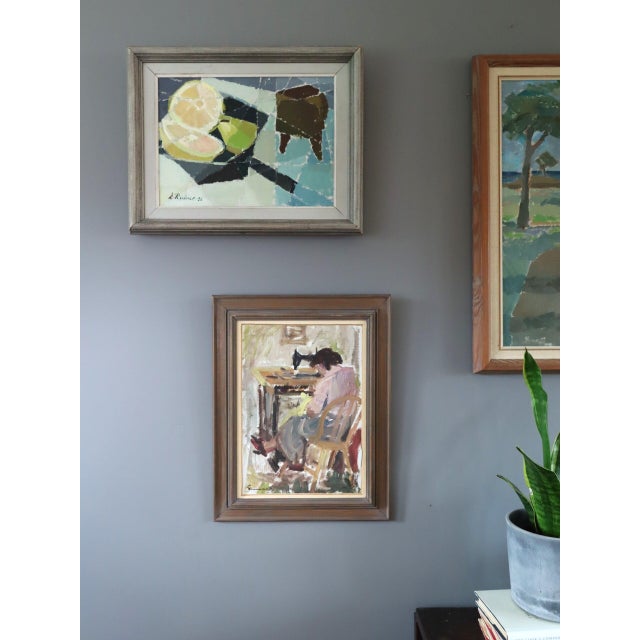 Mid-Century Modern 1956 Mid-Century Modern 'Sliced Lemon' Vintage Original Still Life Oil Painting, Framed For Sale - Image 3 of 12