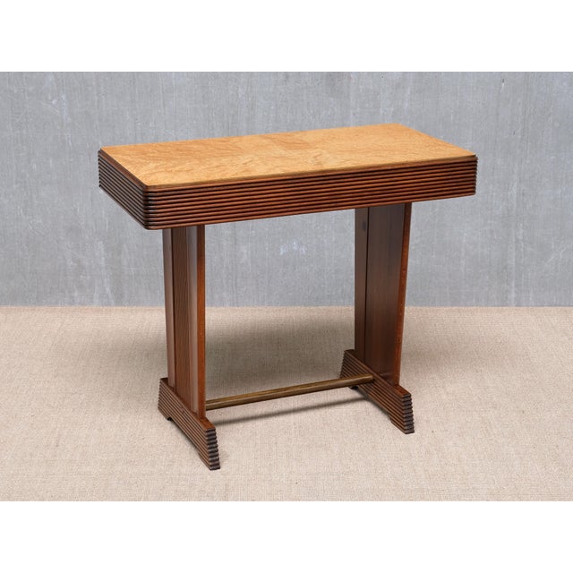 Grissinato Console Table in Walnut and Burl attributed to Gio Ponti, Italy, 1930s For Sale - Image 12 of 15