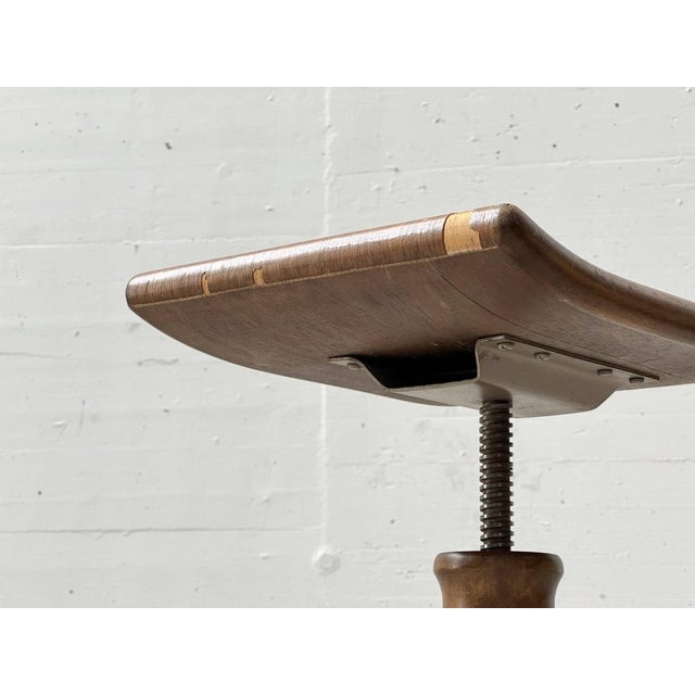 Height-Adjustable Piano Stool in Beech, 1920s For Sale - Image 14 of 18