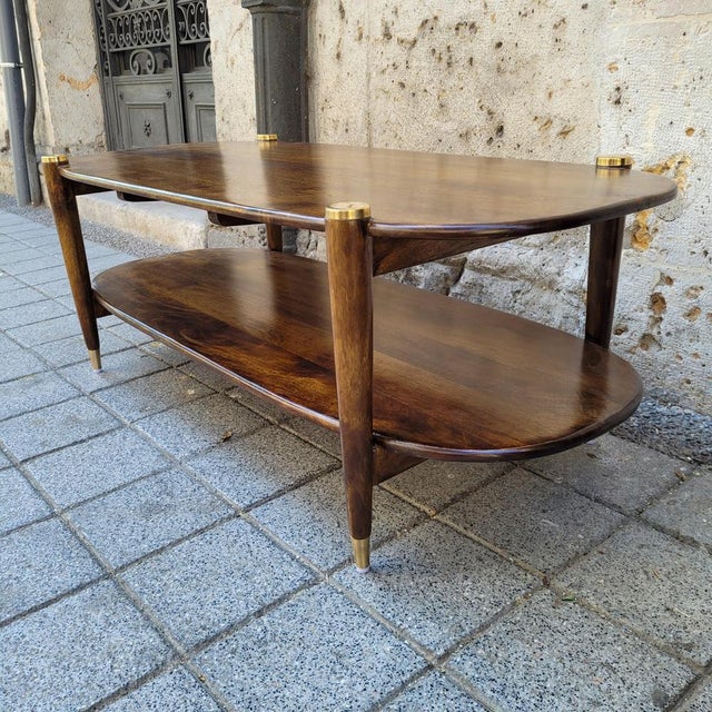 Mid-Century Elanza Coffee Table in Mango Wood from Chehoma, Belgium, 2010s For Sale - Image 9 of 18