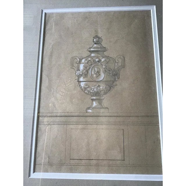 Traditional 1880s Urn Watercolor by Jansen For Sale - Image 3 of 7