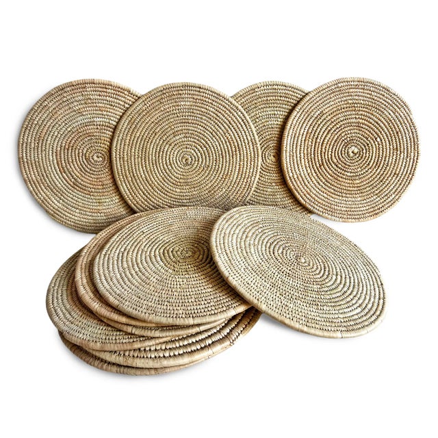 Contemporary Natural Woven Kuba Placemat For Sale - Image 3 of 3