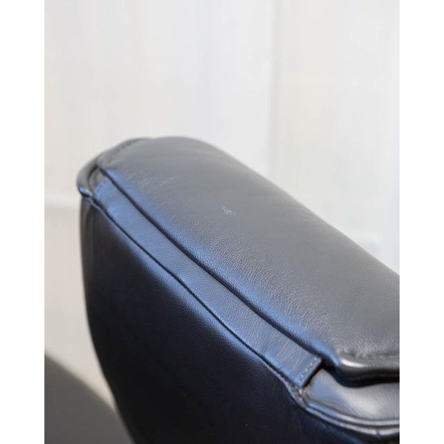 Pair Img Comfort Norwegian Leather Swivel and Reclining Lounge Chairs With Ottomans, Mid-20th Century For Sale - Image 9 of 18