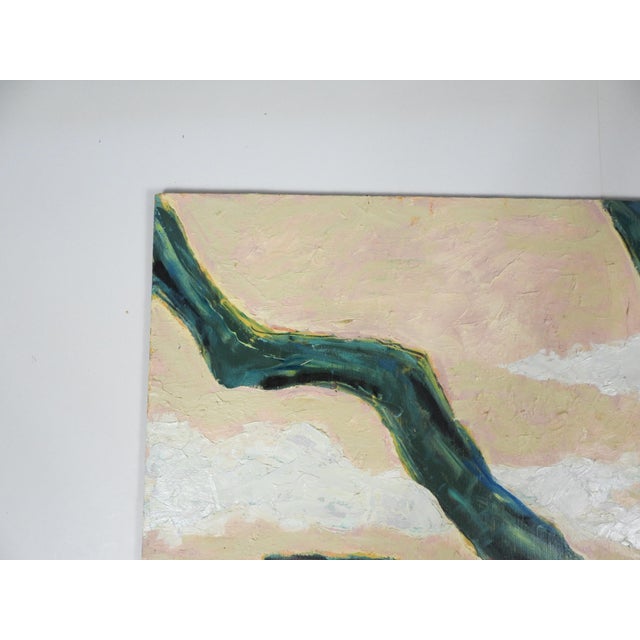Contemporary Expressionist Red House Tree Landscape Painting For Sale - Image 4 of 6