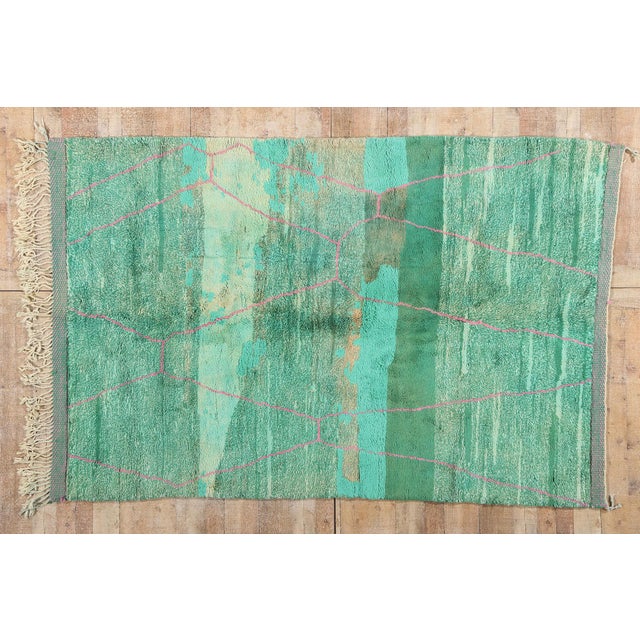 Green Beni Mrirt Moroccan Rug, 05'09 X 08'04 For Sale - Image 11 of 11