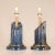 1980s Vintage Italian Table Lamps Lapis Lazuli Marble Blue Gold Column Lamps a Pair For Sale - Image 5 of 11
