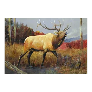 Dave Merrill "Battle Field" Unframed Original Oil Hand Signed Elk