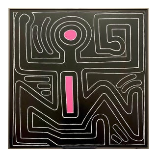 Keith Haring Estate Vintage 1999 Lithograph Print Framed Large Pop Art Poster " Untitled #8 " 1988 For Sale