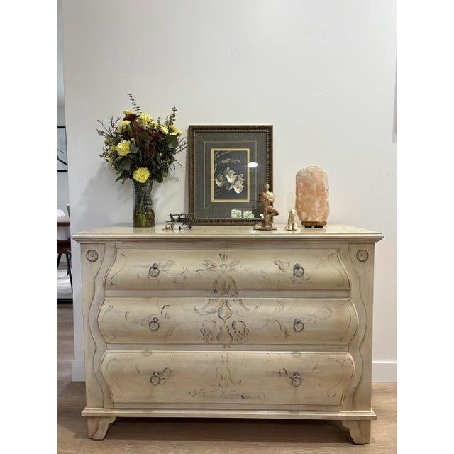 Ethan Allen Ethan Allen Vintage Hand-Painted Distressed Chest of Drawers (Dresser) For Sale - Image 4 of 8