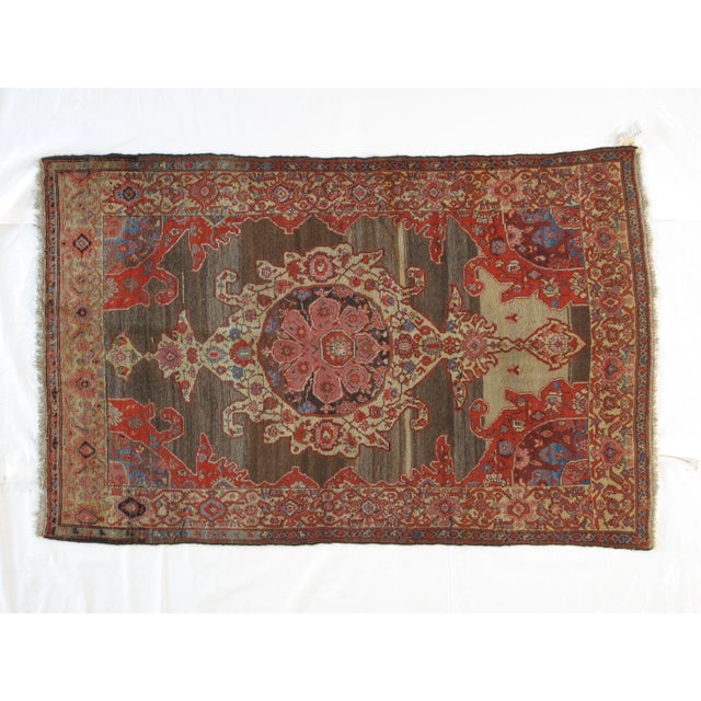 Textile 1900's Antique Persian Mishan Malayer, 4'3" X 6'6" For Sale - Image 7 of 7