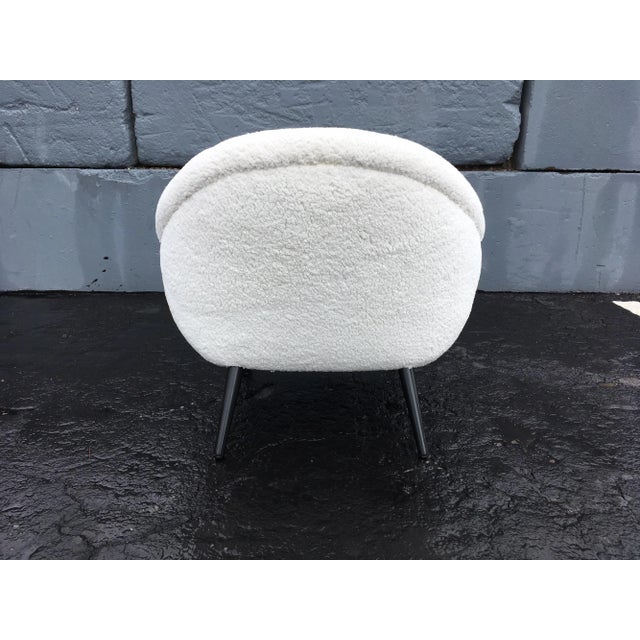 Wood 1950s Mid-Century Modern Faux Sheepskin Lounge Chairs - A Pair For Sale - Image 7 of 13