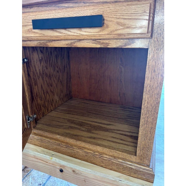 Wood Handcrafted Oak Raised Panel Nightstand For Sale - Image 7 of 7