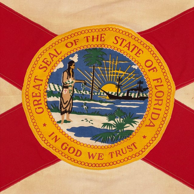 American Vintage Cotton State Flag of Florida For Sale - Image 3 of 6