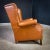 Brown Vintage Cognac Leather Wingback Armchair For Sale - Image 8 of 10