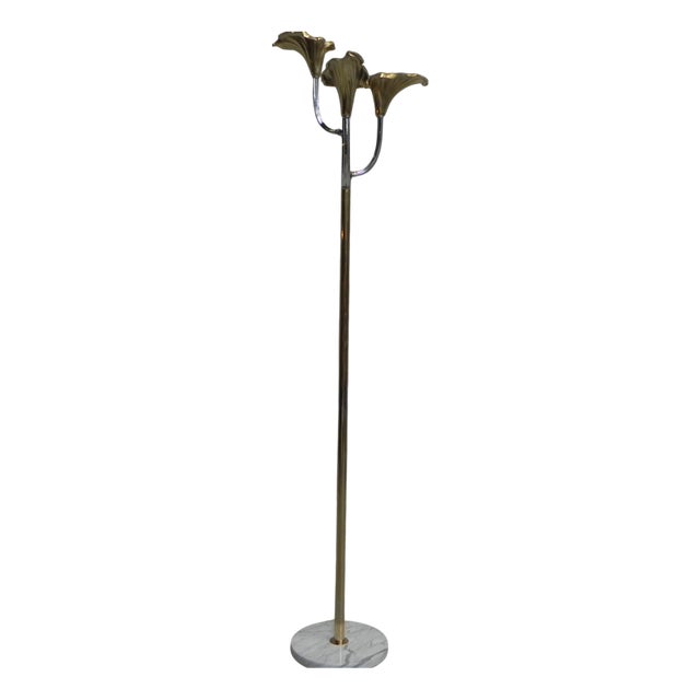 Vintage Italian Calla Lily Floor Lamp, 1970s For Sale