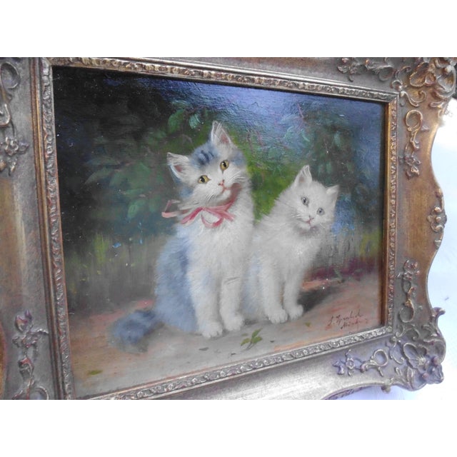 Sophie Sperlich, Victorian Cat, 1800s, Oil and Wood, Framed For Sale - Image 3 of 18