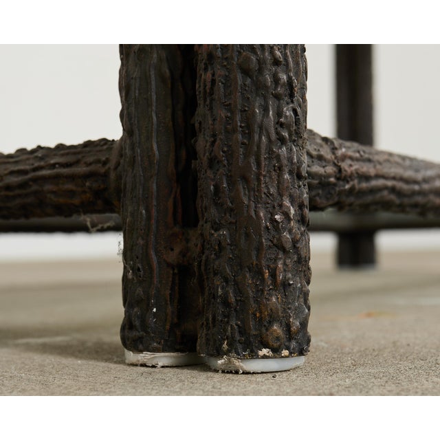 Bronzed Iron Faux Bois Six Shelf Etagere Display For Sale - Image 16 of 18