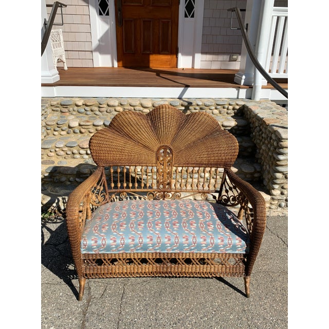Victorian Shellback settee and chair in original natural finish. Perfect accent pieces. Structurally sound but should be...